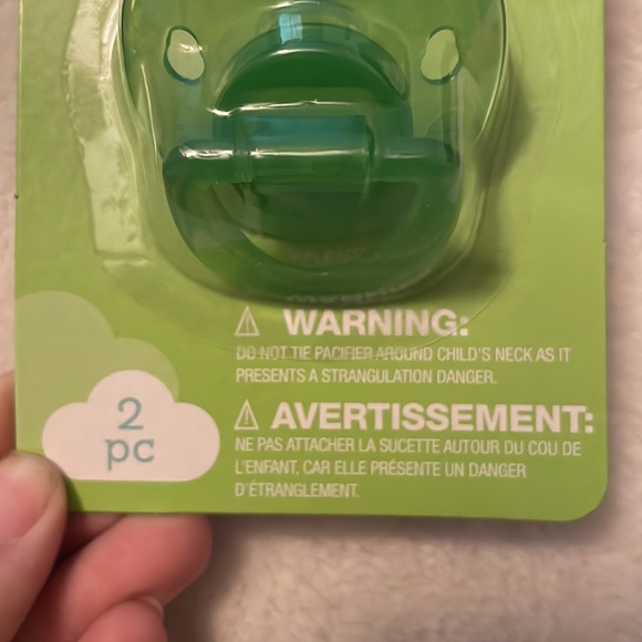 Bundle of Two 2 pack Silicone Pacifiers in Green and Blue NWT - Picture 3 of 4